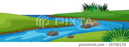 Landscape background with river in park 56598130