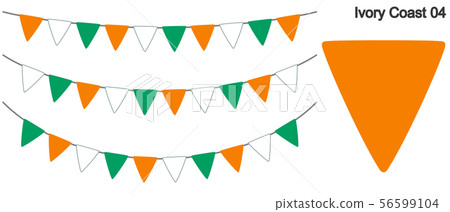 Garland of Cote d'Ivoire flag vector data (bunting garland) Garland of Cote d'Ivoire flag vector data (bunting garland) 56599104