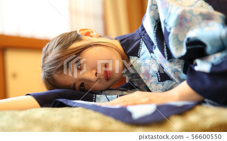 Relaxing image of a yukata woman in a Japanese-style room Relaxing image of a yukata woman in a Japanese-style room 56600550