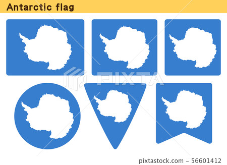 南極旗 圖標設計形狀為六 插圖素材 圖庫