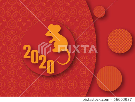 Greeting card in origami style on red background. Greeting card in origami style on red background. 56603987