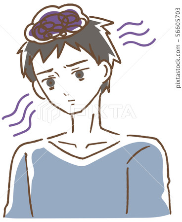 An illustration of a man who is thinking 56605703