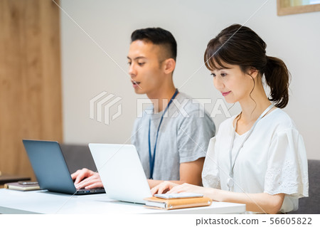 Business image Male employee Female employee 56605822