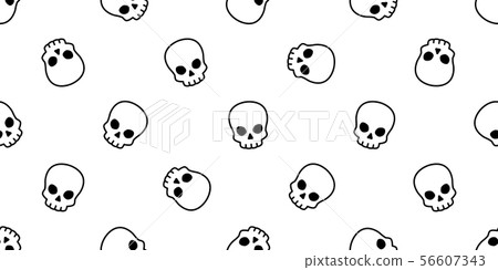 skull bone seamless pattern Halloween vector tile 56607343