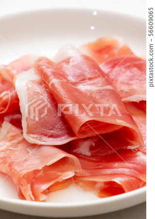 Raw ham slice. Raw ham slice. 56609065