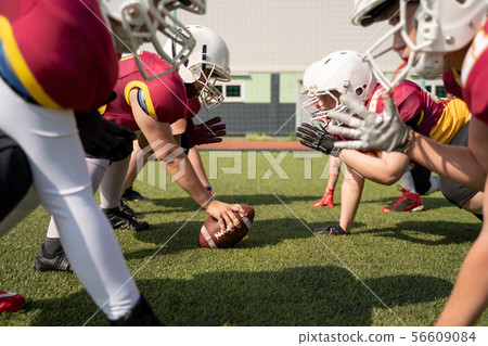 Picture of woman team playing rugby on playground 56609084