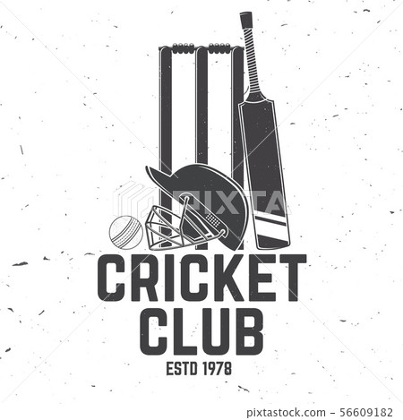 Cricket club badge. Vector. Concept for shirt, print, stamp or tee. Vintage typography design with Cricket club badge. Vector. Concept for shirt, print, stamp or tee. Vintage typography design with 56609182
