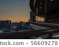 Night view, sunset, bridge, city, bridge, photo, image material 3 56609278