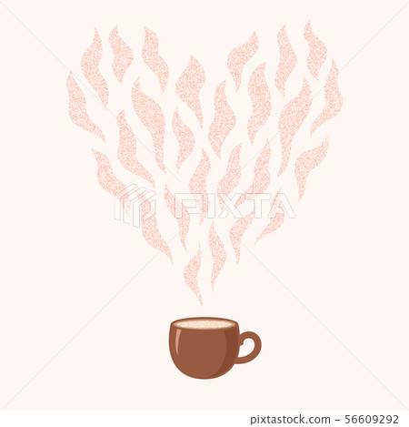 Coffee lovers concept, cup of hot coffee with 56609292