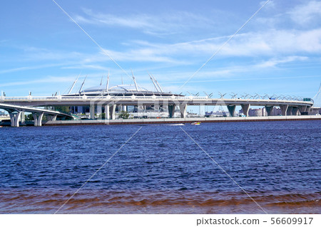 Zenit Arena football stadium is visible beyond the 56609917