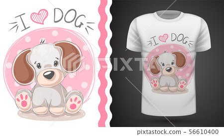 Cute puppy - idea for print t-shirt. Cute puppy - idea for print t-shirt. 56610400