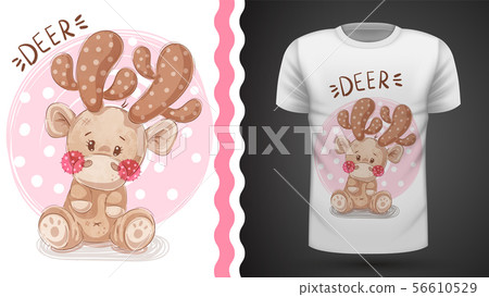 Cute deer - idea for print t-shirt. Cute deer - idea for print t-shirt. 56610529