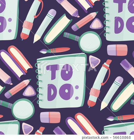 Seamless vector school pattern in a flat style. - Stock Illustration ...