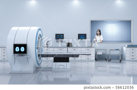 doctor with mri scan machine 56612036