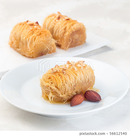 Greek pastry Kataifi with shredded filo dough Greek pastry Kataifi with shredded filo dough 56612540