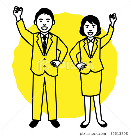 Men and women in suits Whole body circle... - Stock Illustration ...