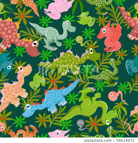 dinosaurs on the background. Seamless vector. 56614672