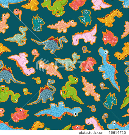 dinosaurs on the background. Seamless vector. dinosaurs on the background. Seamless vector. 56614710