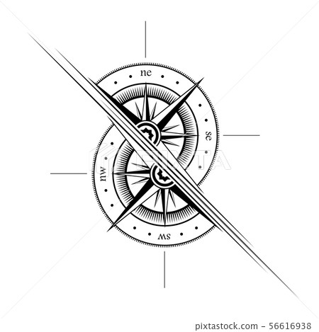 Windrose two halves outline symbol 56616938