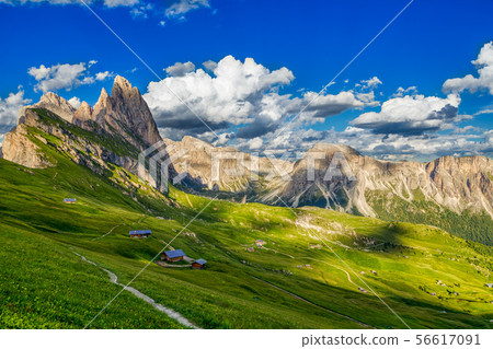 Amazing view of Odle mountain range in Seceda, Amazing view of Odle mountain range in Seceda, 56617091
