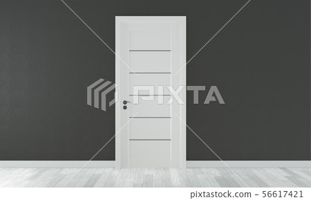 mock up door on empty room black wall on white mock up door on empty room black wall on white 56617421