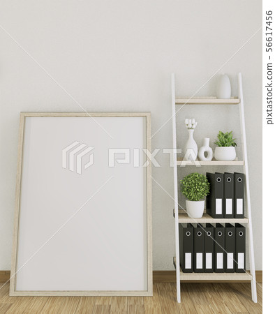 Mock up poster frame office with decoration on Mock up poster frame office with decoration on 56617456