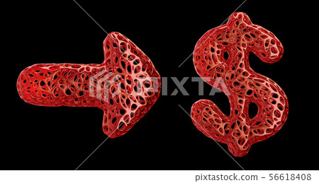 Symbol collection arrow and dollar made of red... - Stock Illustration ...