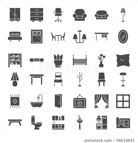 Furniture Solid Web Icons 56618681