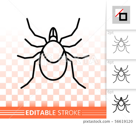 Mite acarus bug simple black line vector icon 56619120