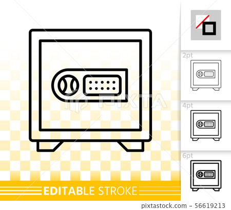 Safe simple black line bank cell box vector icon Safe simple black line bank cell box vector icon 56619213