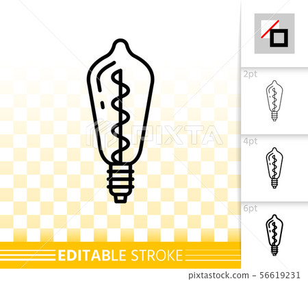 Light bulb glass lamp simple thin line vector icon Light bulb glass lamp simple thin line vector icon 56619231