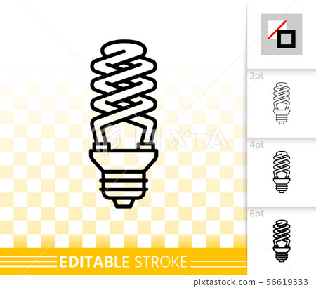 Economy Light Bulb simple black line vector icon 56619333