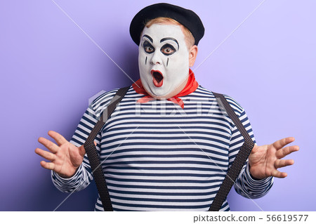 crazy talented mime performing pantomime crazy talented mime performing pantomime 56619577