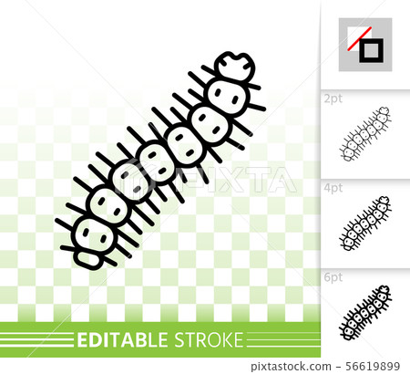 Caterpillar worm simple black line vector icon Caterpillar worm simple black line vector icon 56619899