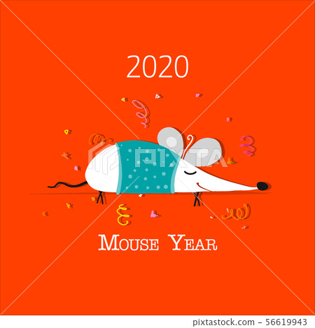 Funny mouse, symbol of 2020 year. Banner for your design 56619943