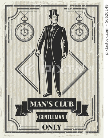 Design template of retro poster for gentleman club 56620149