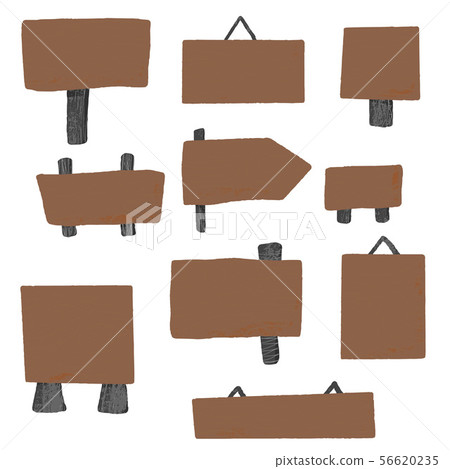 Wooden signs set isolated. Vector illustration 56620235