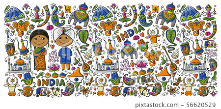 Indian lifestyle. Sketch for your design Indian lifestyle. Sketch for your design 56620529
