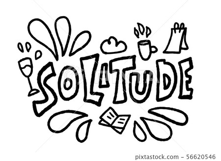 Solitude hand drawn lettering. Vector concept.  56620546