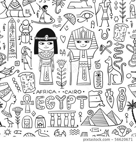 Travel to Egypt. Seamless pattern for your design 56620671