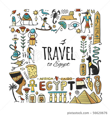 Travel to Egypt. Greeting card for your design 56620676