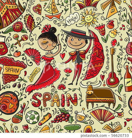 Travel to Spain. Seamless pattern for your design Travel to Spain. Seamless pattern for your design 56620733