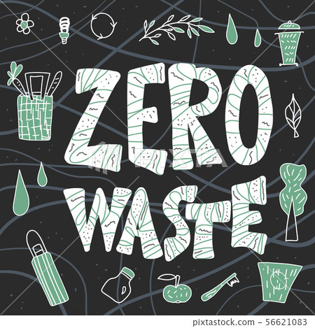 Zero waste emblem. Vector eco poster template. Zero waste emblem. Vector eco poster template. 56621083