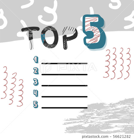Top 5 list blank. Vector template dsign. Top 5 list blank. Vector template dsign. 56621282