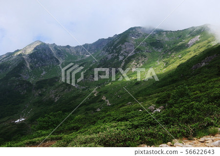 Road to Kasugatake in the Northern Alps Kasshindo Landscape of Choshidaira overlooking the ridgeline 56622643
