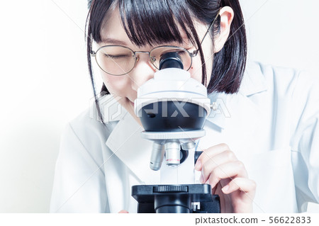 White coat microscope woman 56622833