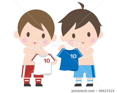 Boy changing uniforms Boy changing uniforms 56623324