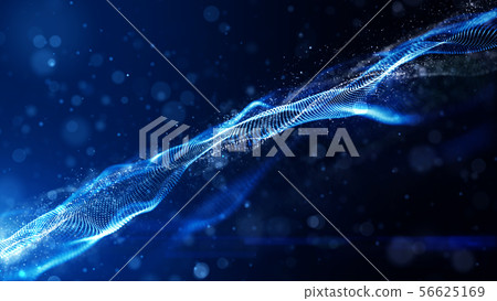 Blue color digital particles wave flow cyberspace Blue color digital particles wave flow cyberspace 56625169