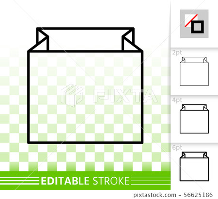 Shopping Bag simple black line package vector icon 56625186