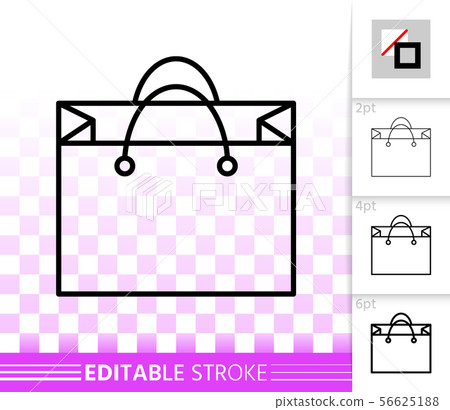 Shopping Bag simple black line package vector icon 56625188